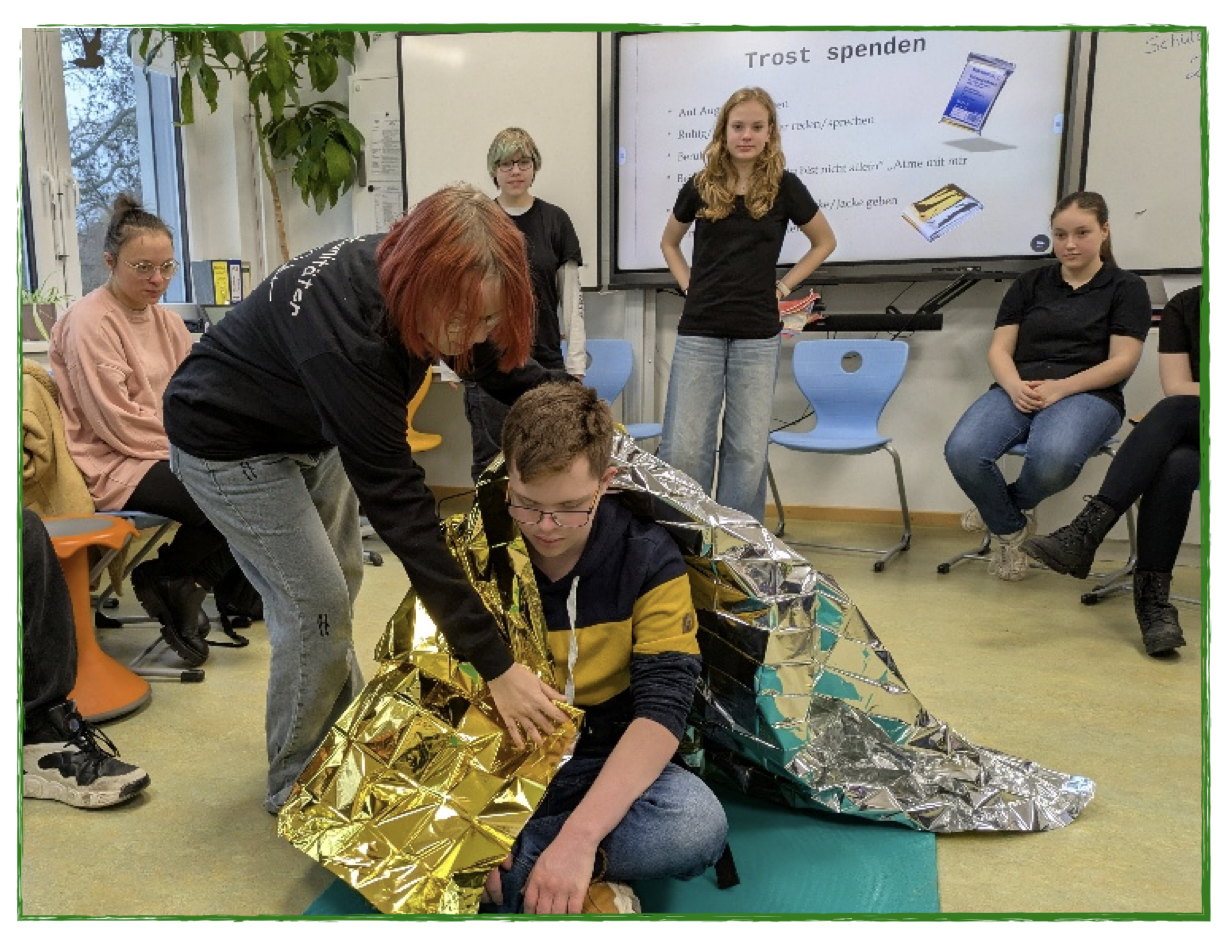 Schulsanitäterinnen der AGG im Einsatz